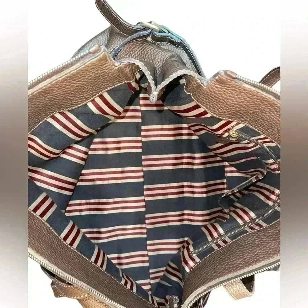 Hogan Bronze Pebbled Leather Tote